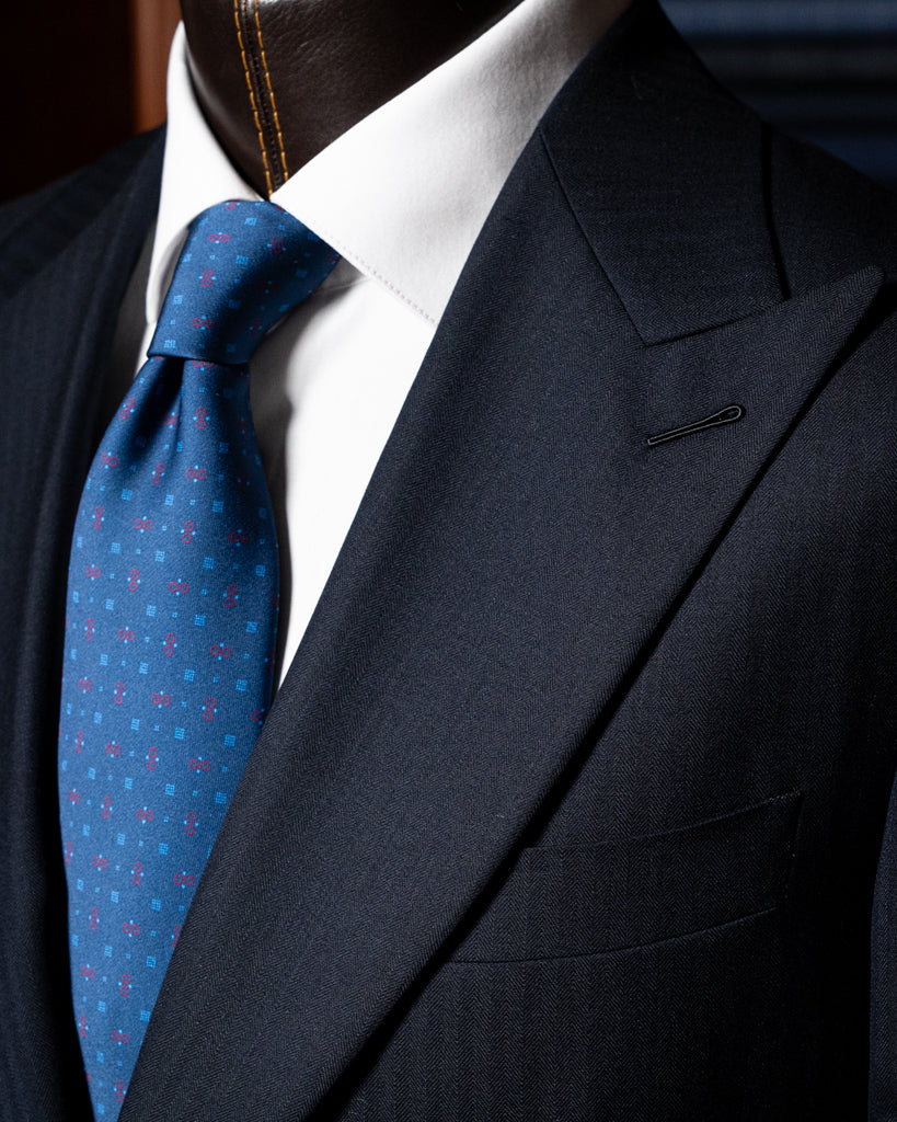 Abito Bernini Spinato Blu Navy