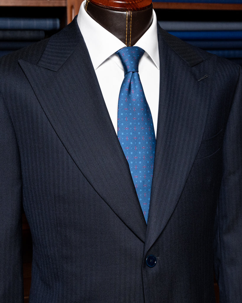 Abito Bernini Spinato Blu Navy