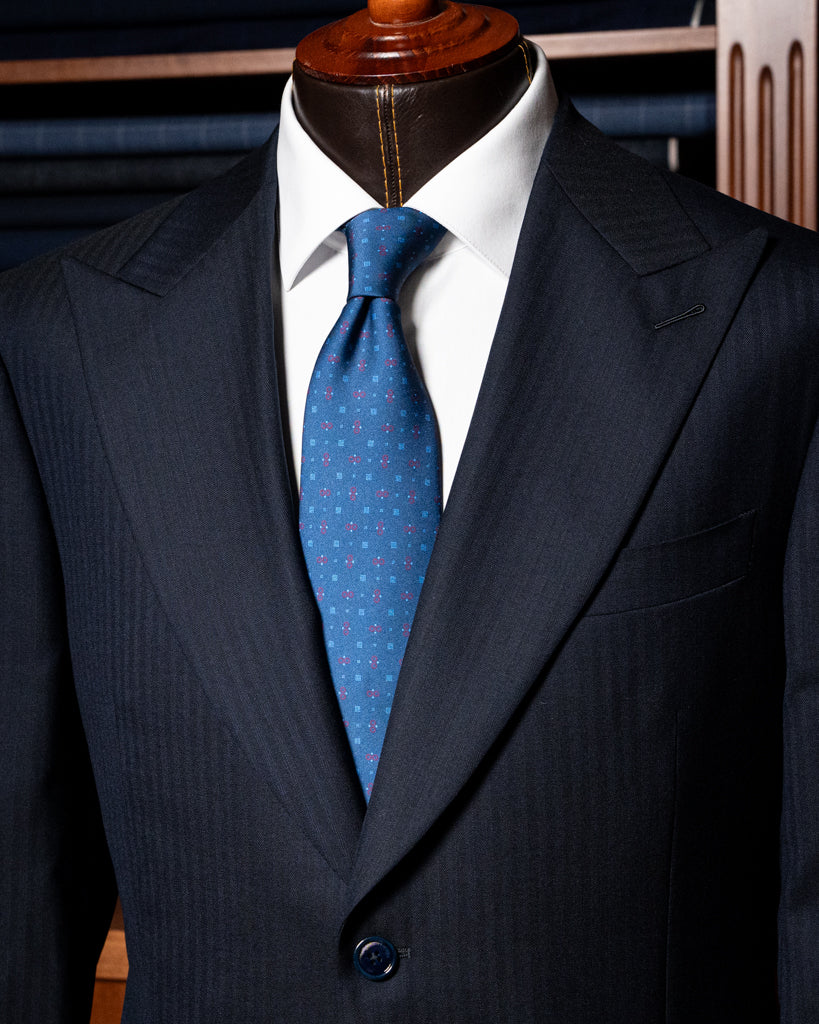 Abito Bernini Spinato Blu Navy