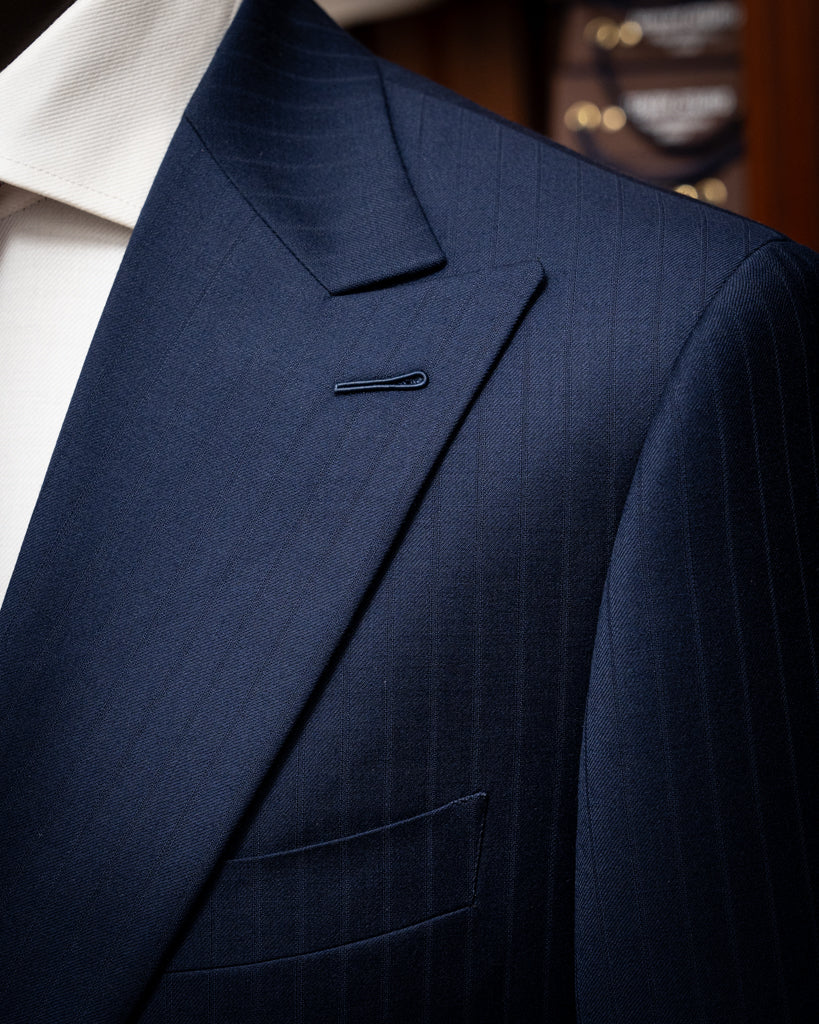 Bernini Herringbone Suit in Ultramarine Blue