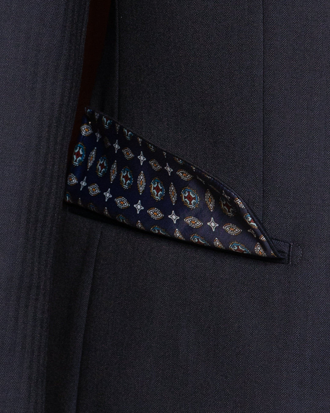 Giotto Dark Blue Herringbone Dress