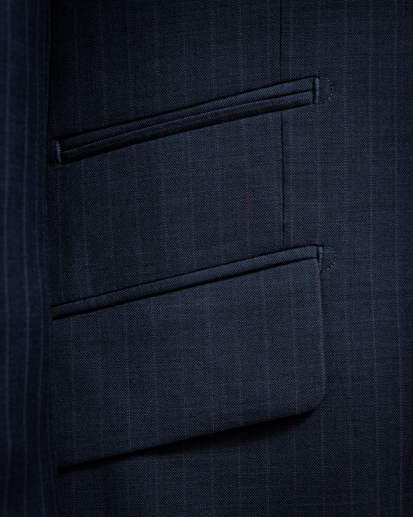 Canova Blue Pinstriped Suit