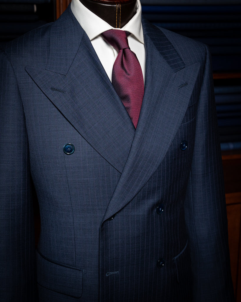 Abito Canova Blu Navy Gessato