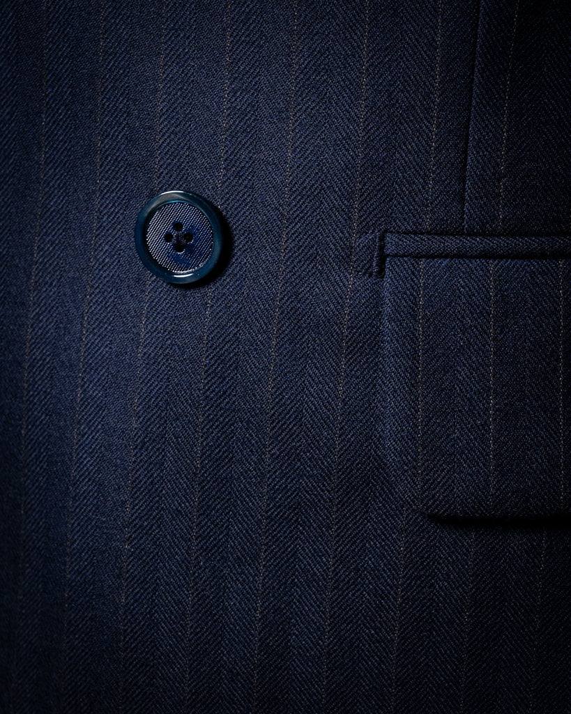 Canova Blue Herringbone Pinstripe Suit