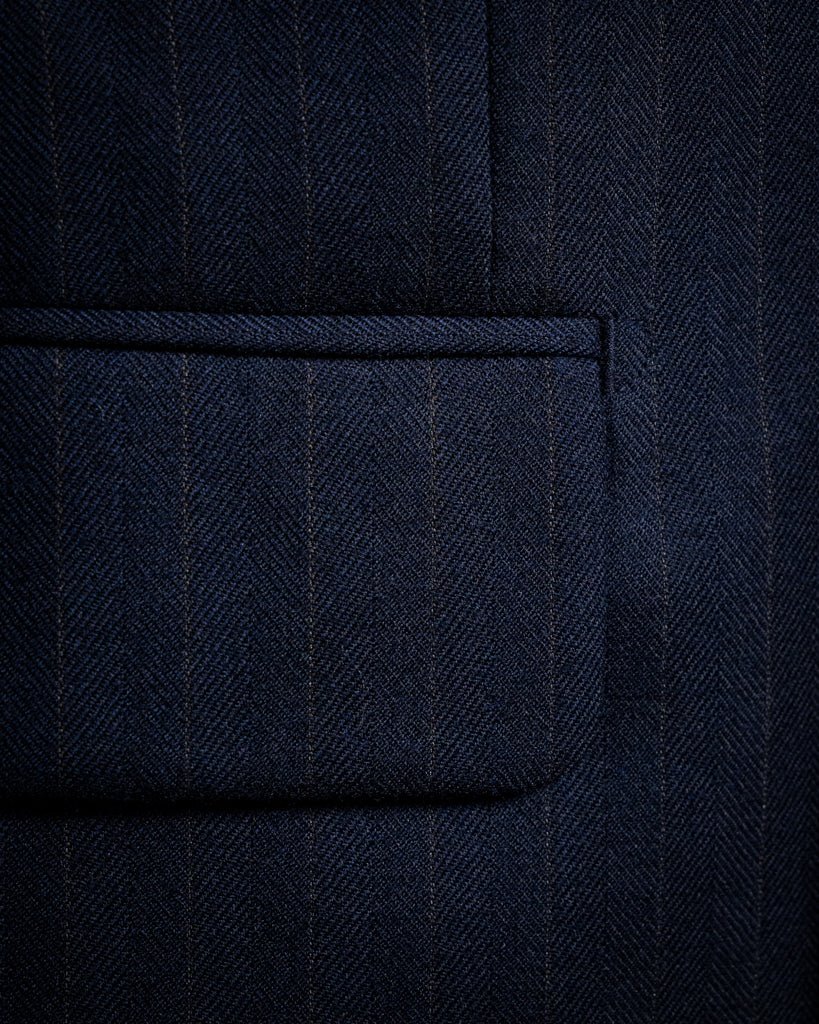 Canova Blue Herringbone Pinstripe Suit