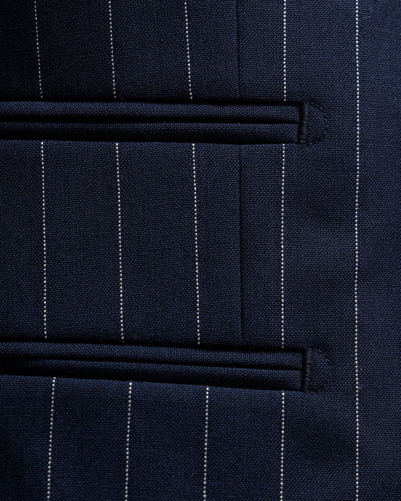 Abito Canova Gessato Blu Navy