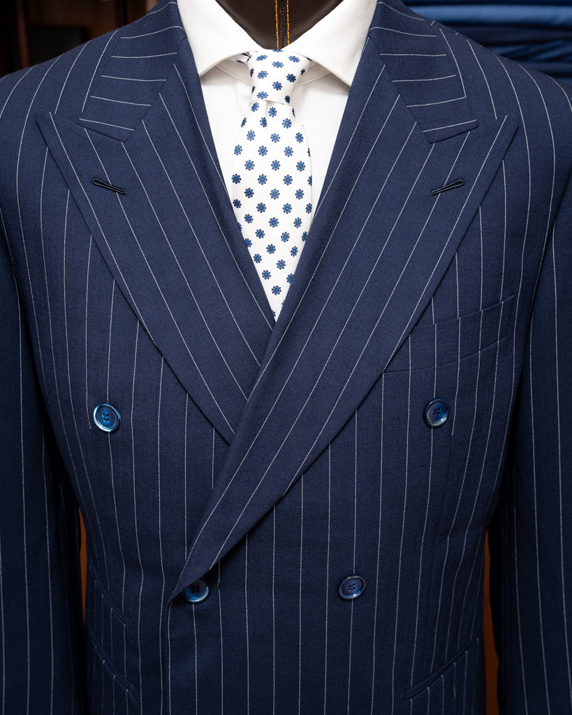 Abito Canova Gessato Blu Navy