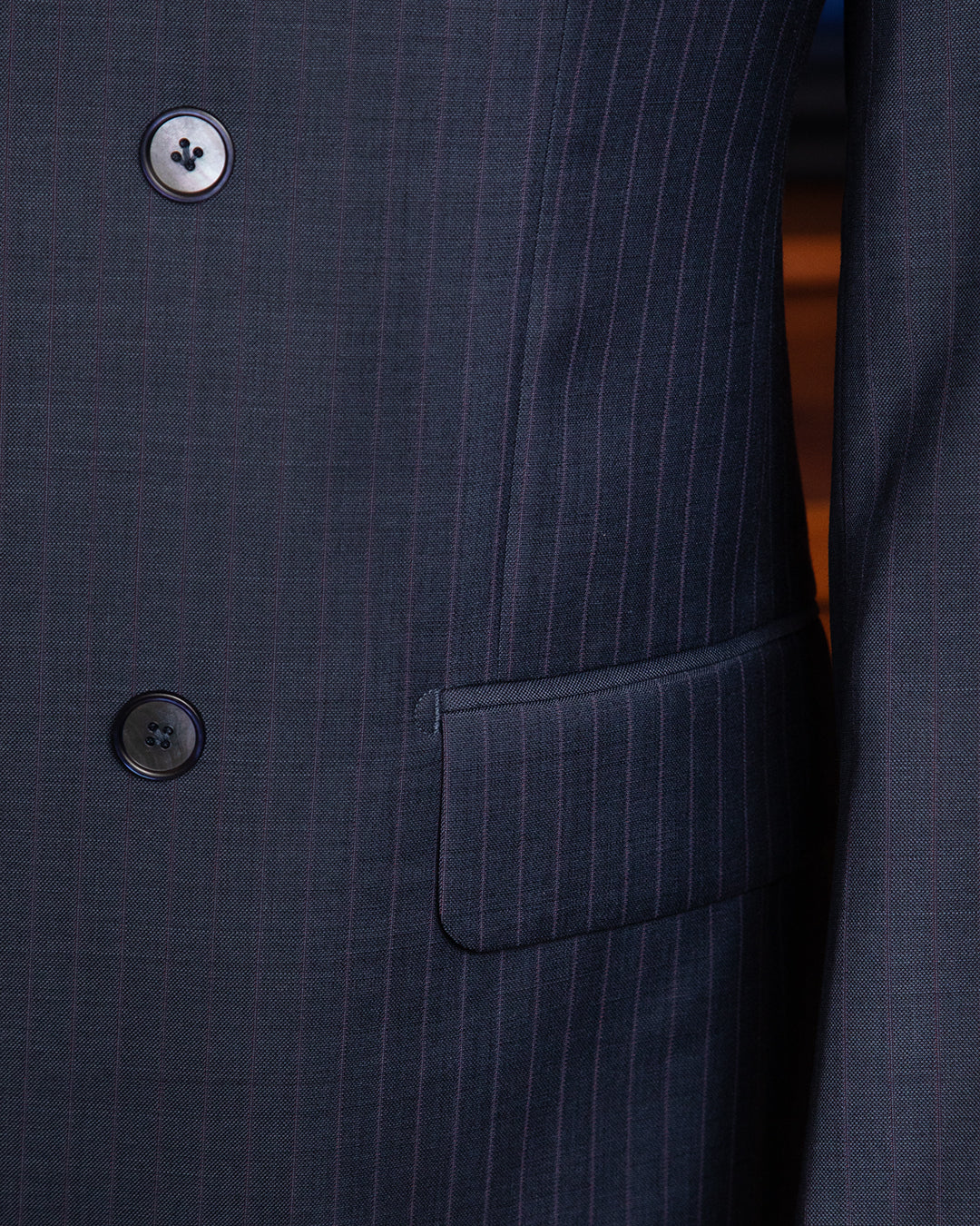 Abito Canova Gessato Blu Notte