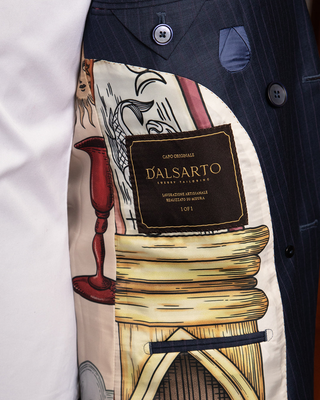 Abito Canova Gessato Blu Notte