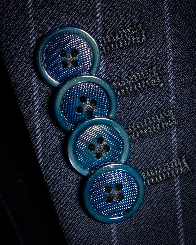 Abito Canova Gessato Blu Scuro