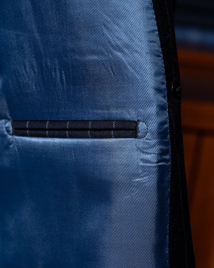 Abito Canova Gessato Blu Scuro