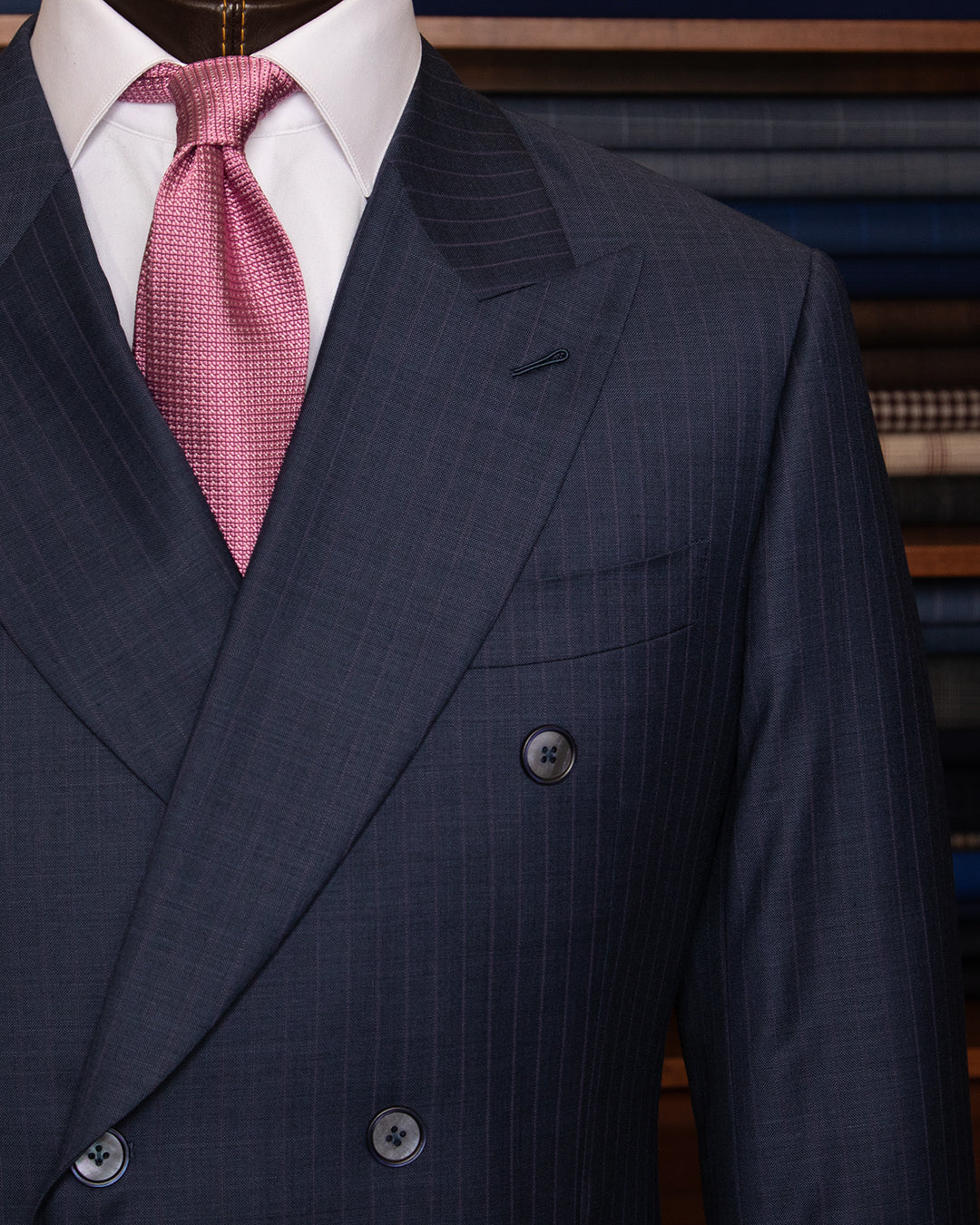 Midnight Blue Pinstriped Canova Suit