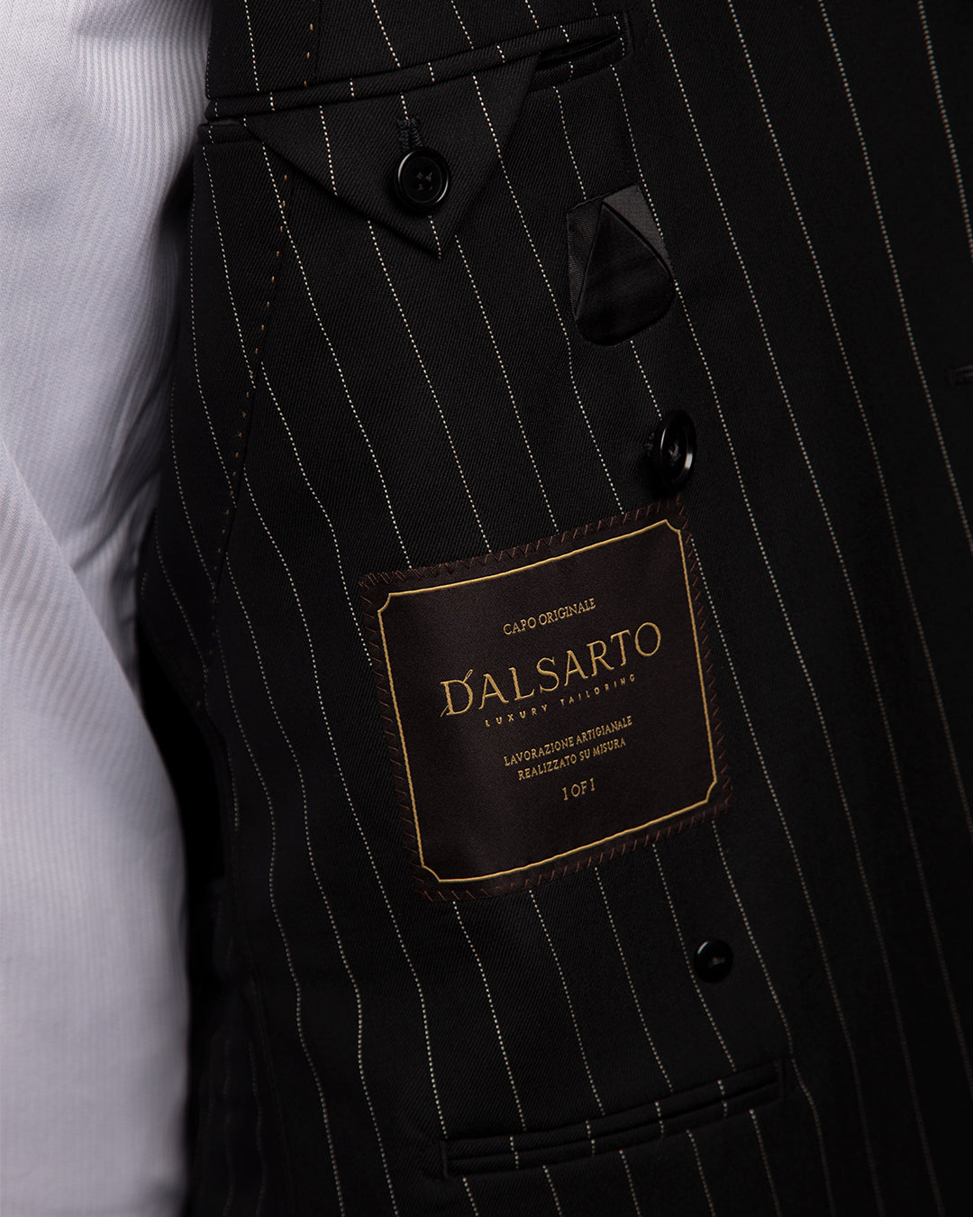 Canova Black Pinstripe Suit