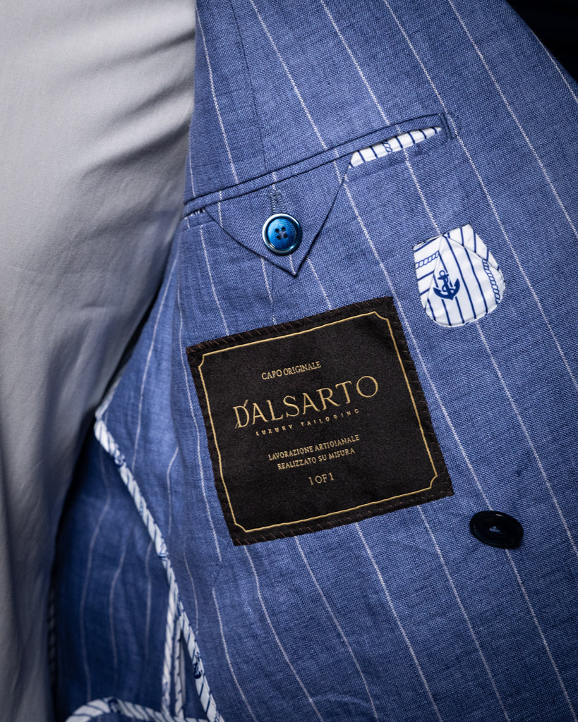 Canova Unlined Blue Pinstripe Suit