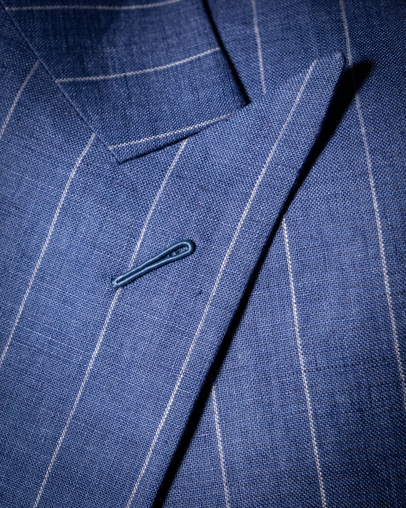 Abito Canova Sfoderato Blu Gessato