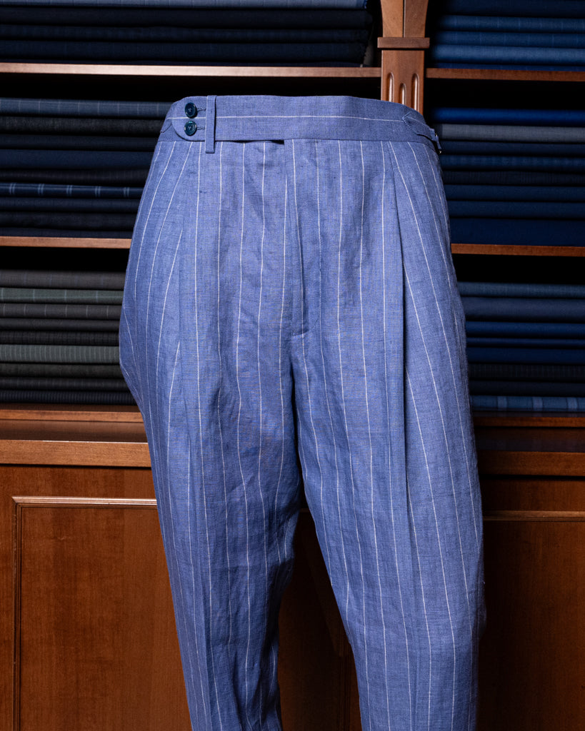 Abito Canova Sfoderato Blu Gessato