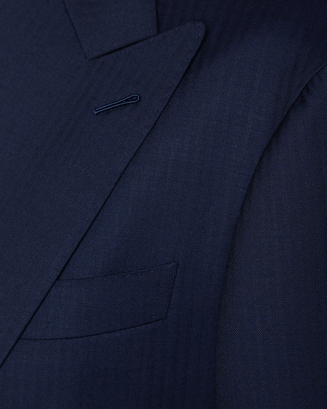 Perugino Double-Breasted Suit in Blue Herringbone