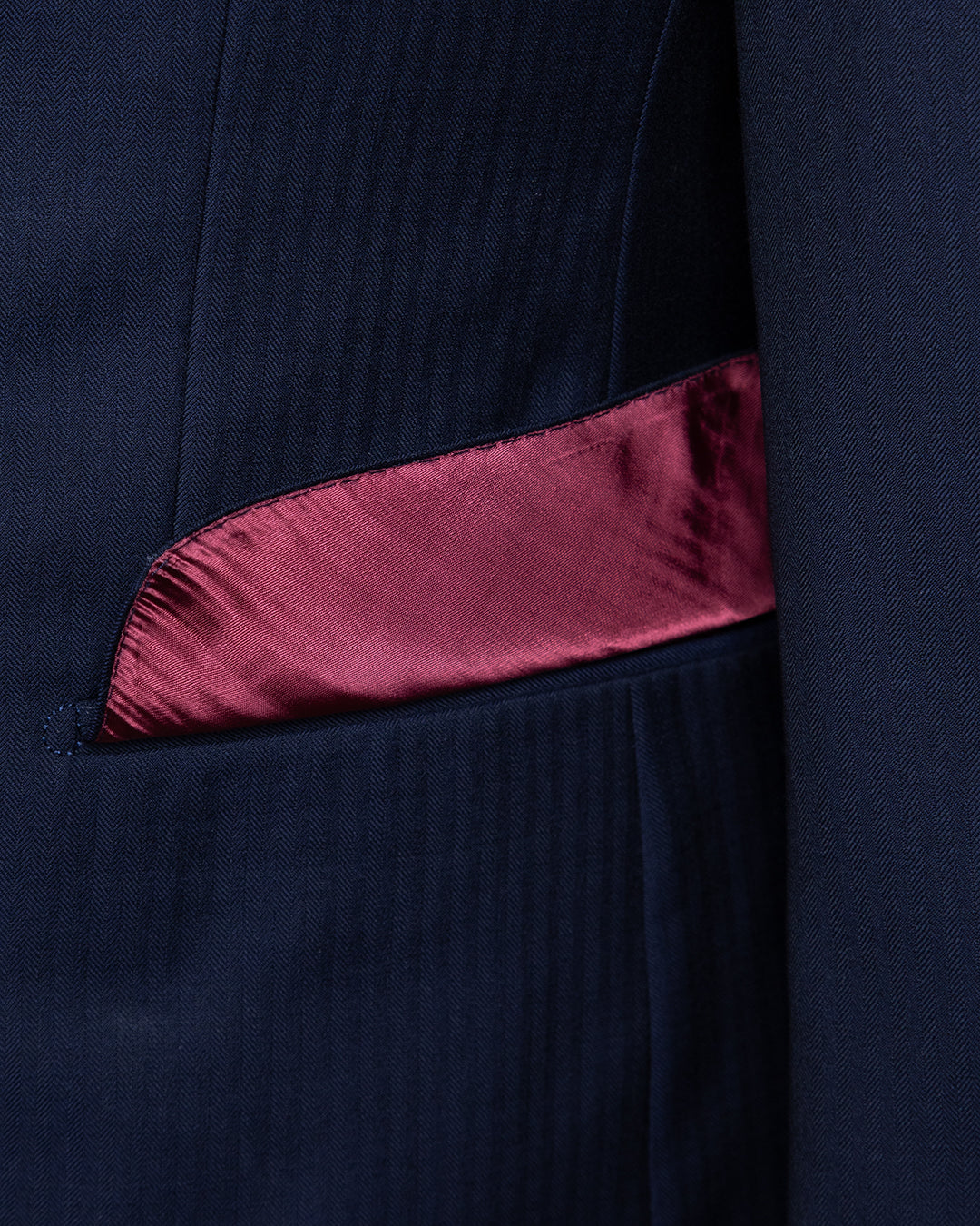Perugino Double-Breasted Suit in Blue Herringbone