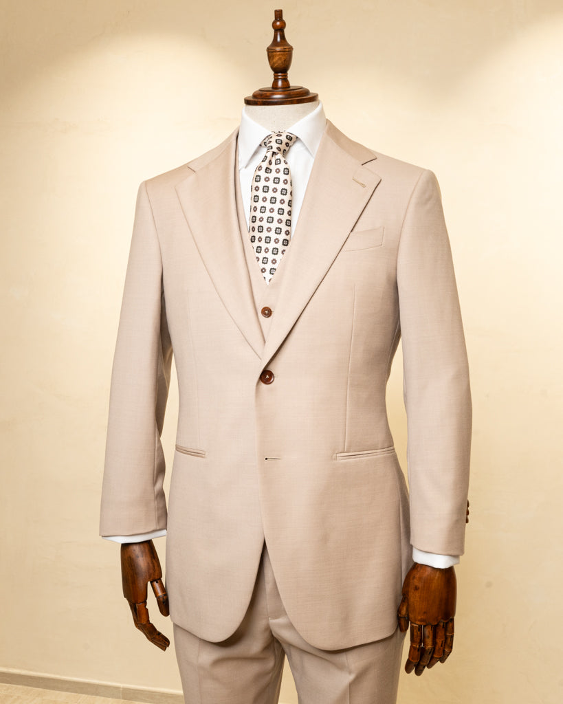 Giotto Beige Biscuit suit with Vest