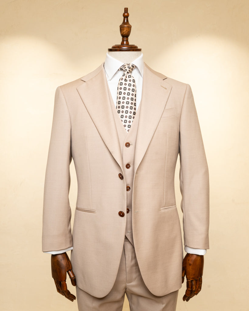 Giotto Beige Biscuit suit with Vest