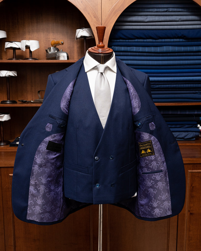 Giotto Blue Stardust suit with Vest