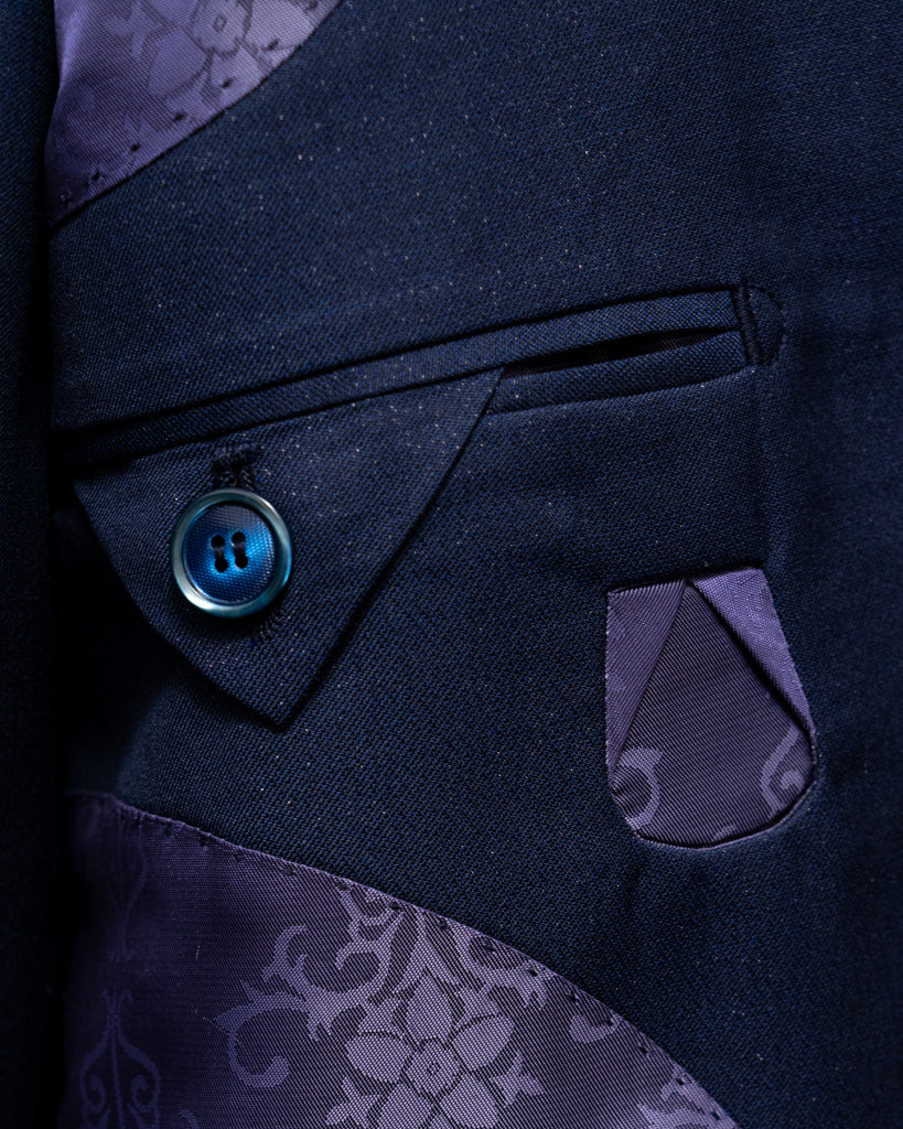 Giotto Blue Stardust suit with Vest