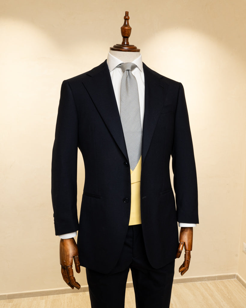 Abito Giotto Cerimonia Blu con Gilet Giallo