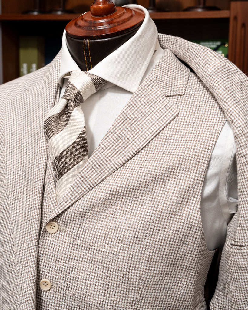 Abito Giotto Pied de Poule Marrone con Gilet