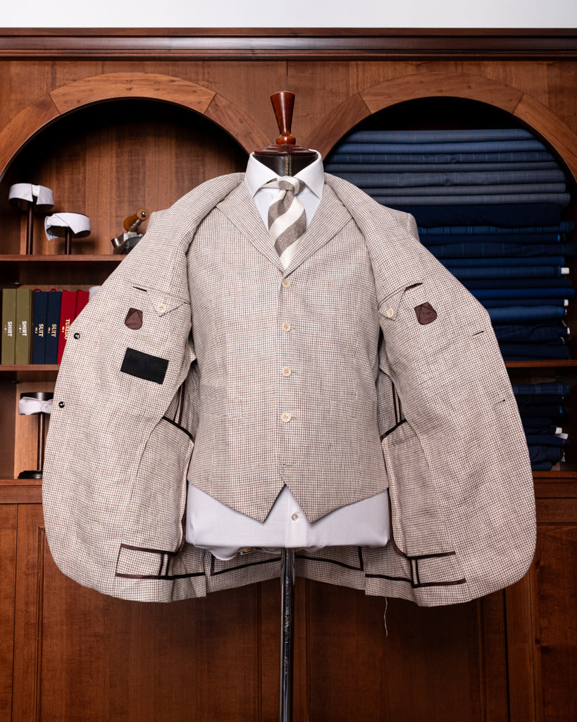 Abito Giotto Pied de Poule Marrone con Gilet