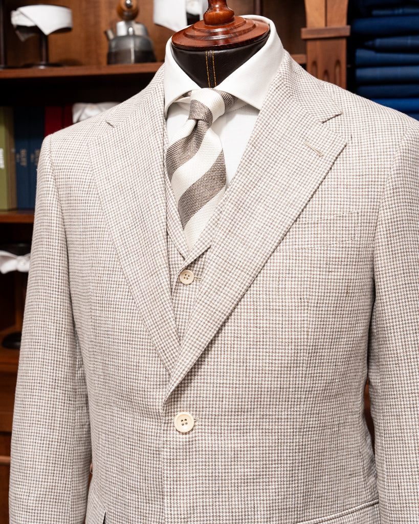 Giotto 3 Piece Suit with Micro Brown Checks