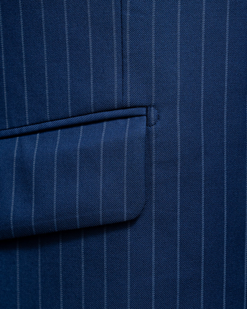 Abito Giotto Gessato Navy Blue con Gilet
