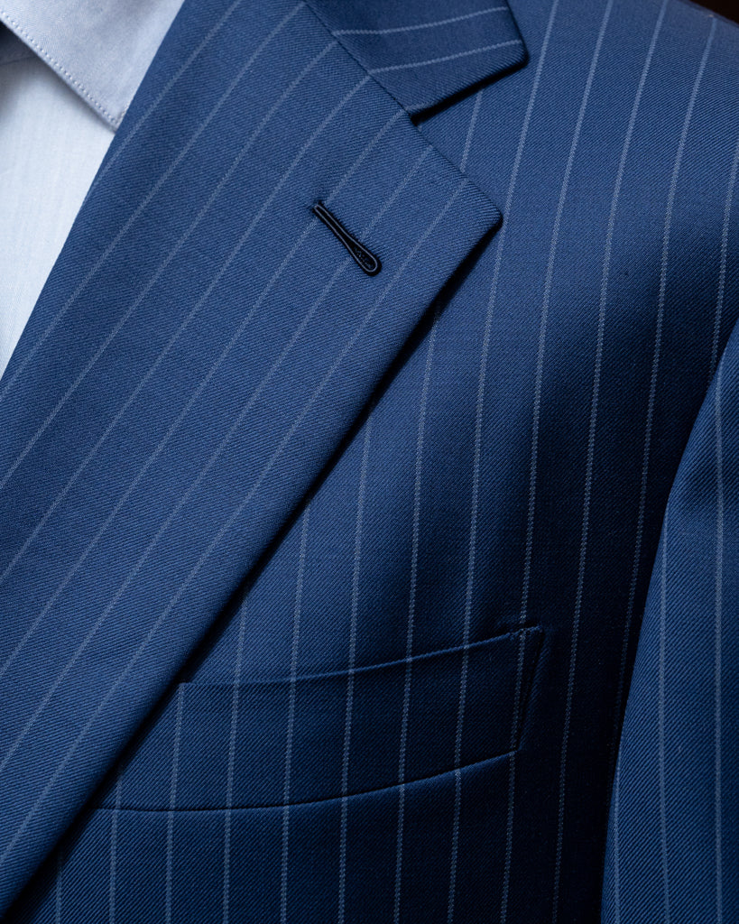 Abito Giotto Gessato Navy Blue con Gilet