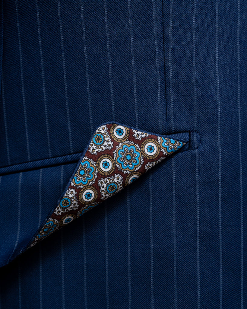 Abito Giotto Gessato Navy Blue con Gilet