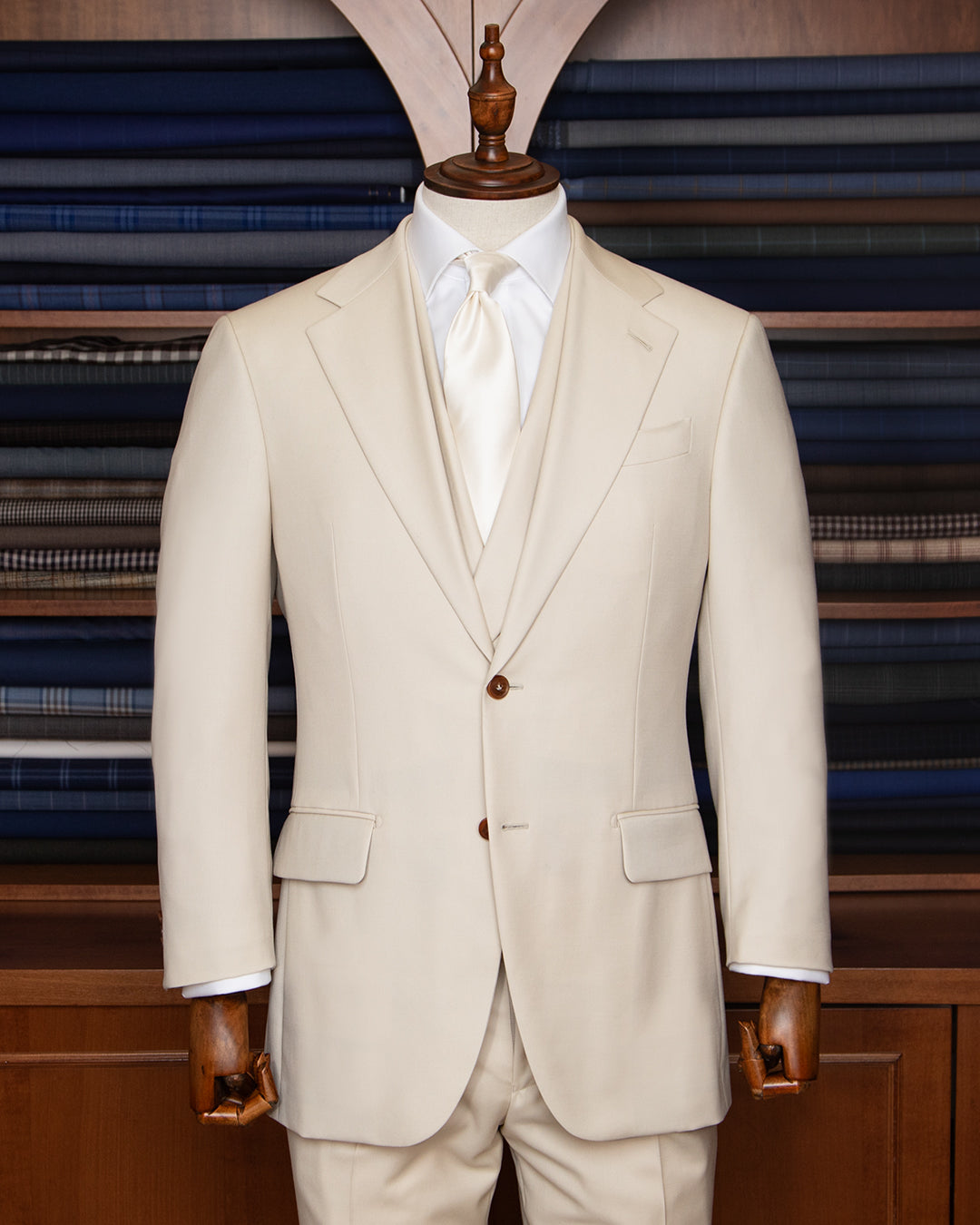 Abito Giotto Beige Biscotto con Gilet