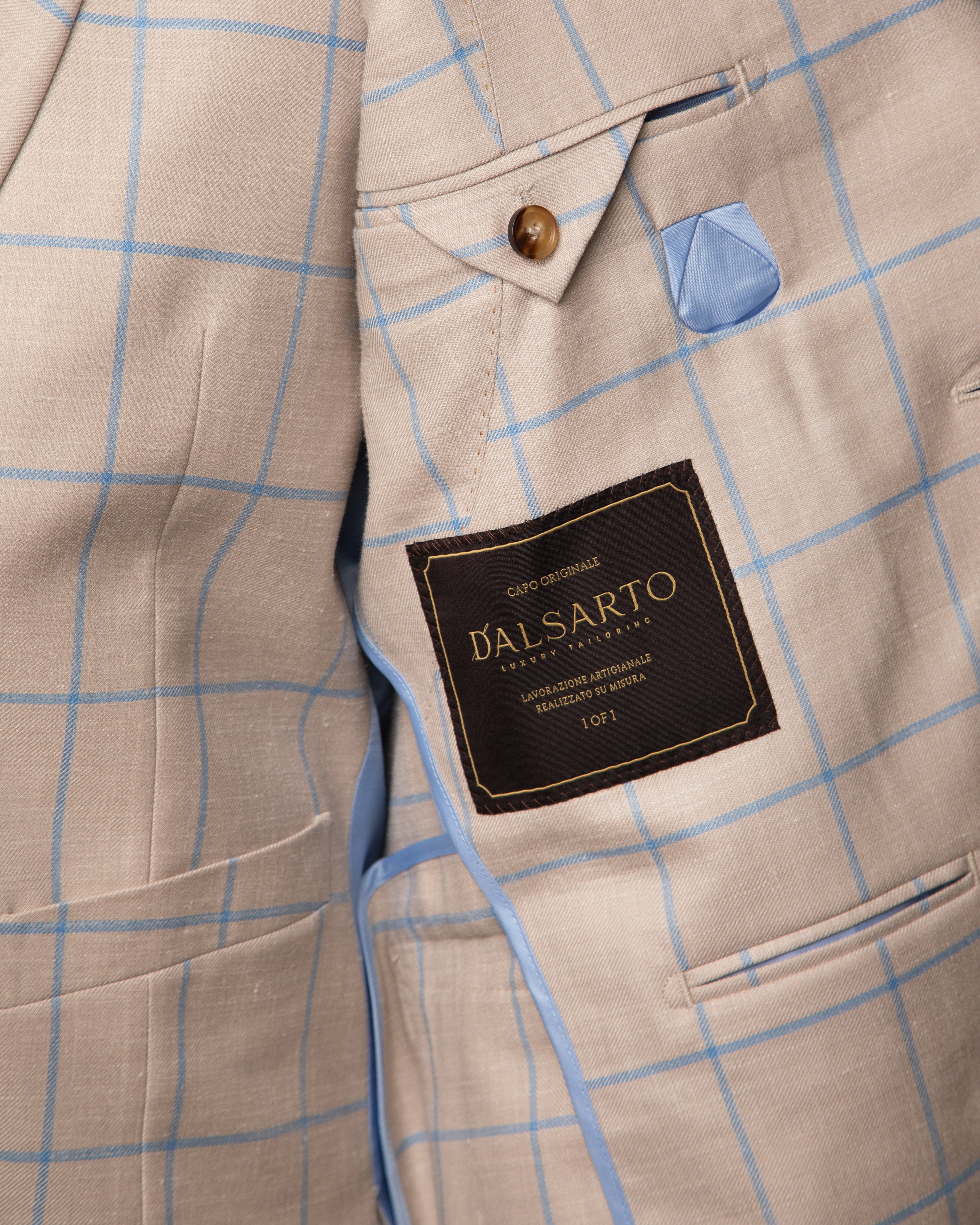 Beige Giotto Dress with Checked Waistcoat