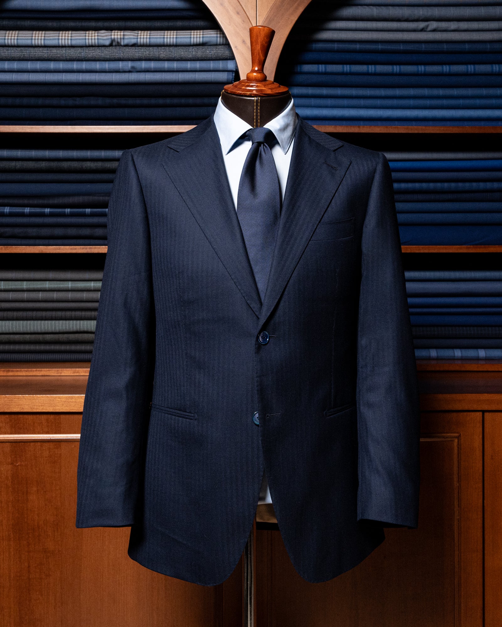 Giotto Herringbone Light Blue Suit