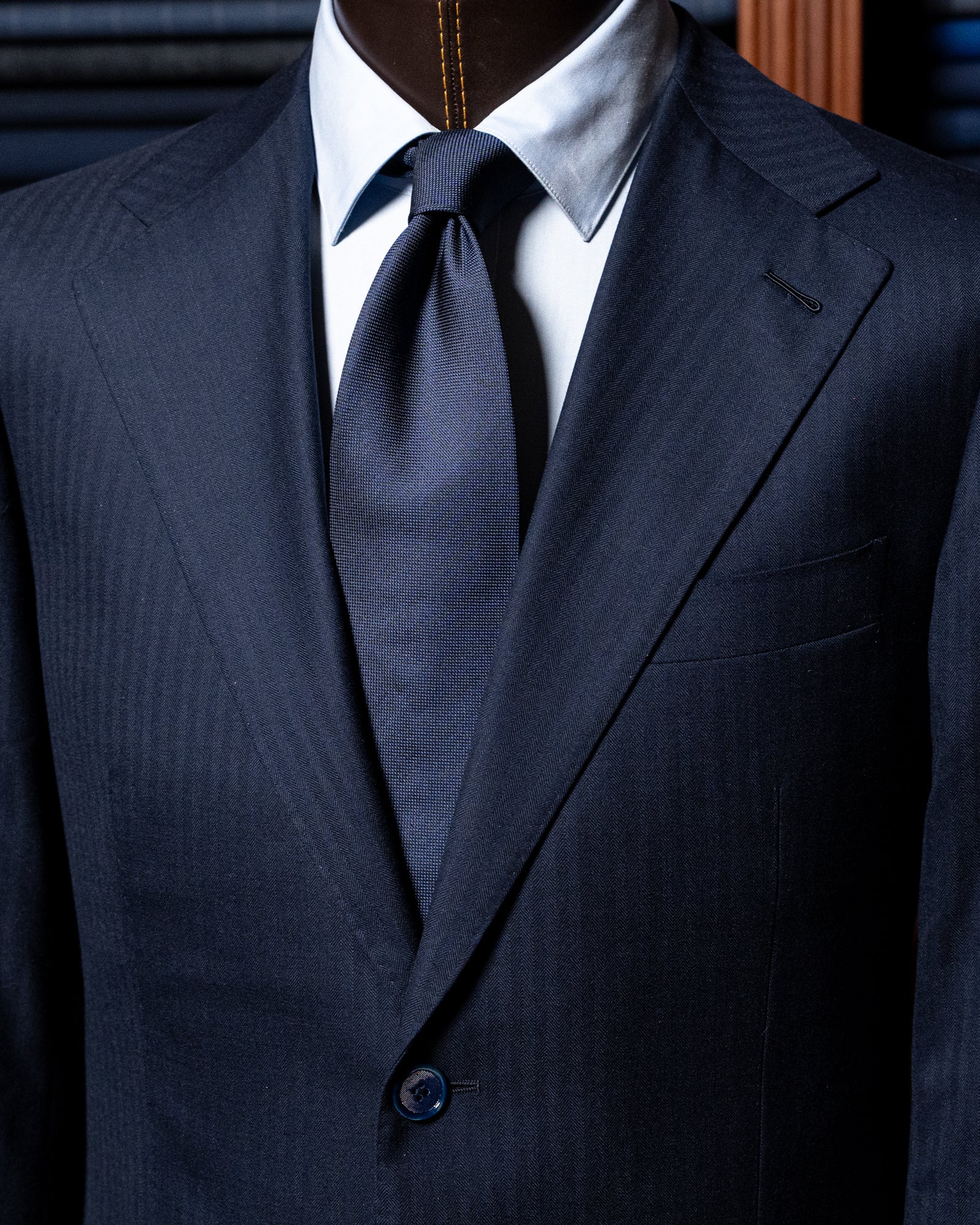 Giotto Herringbone Light Blue Suit