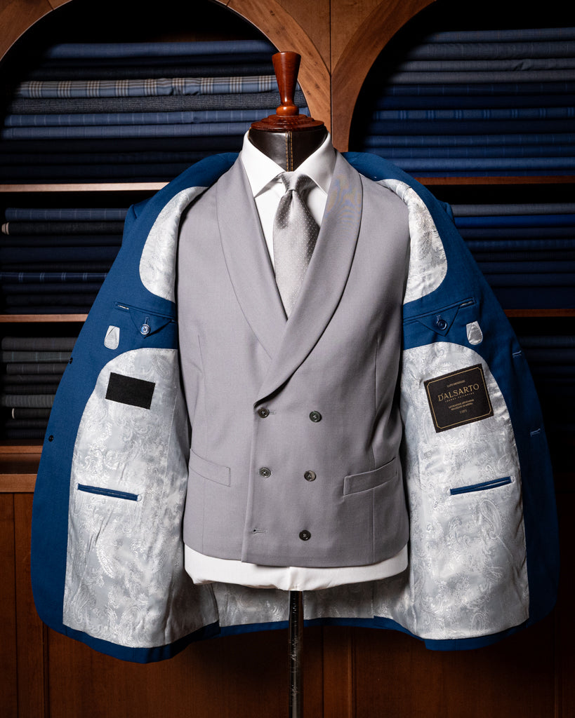 Giotto Blue Avio suit with Vest