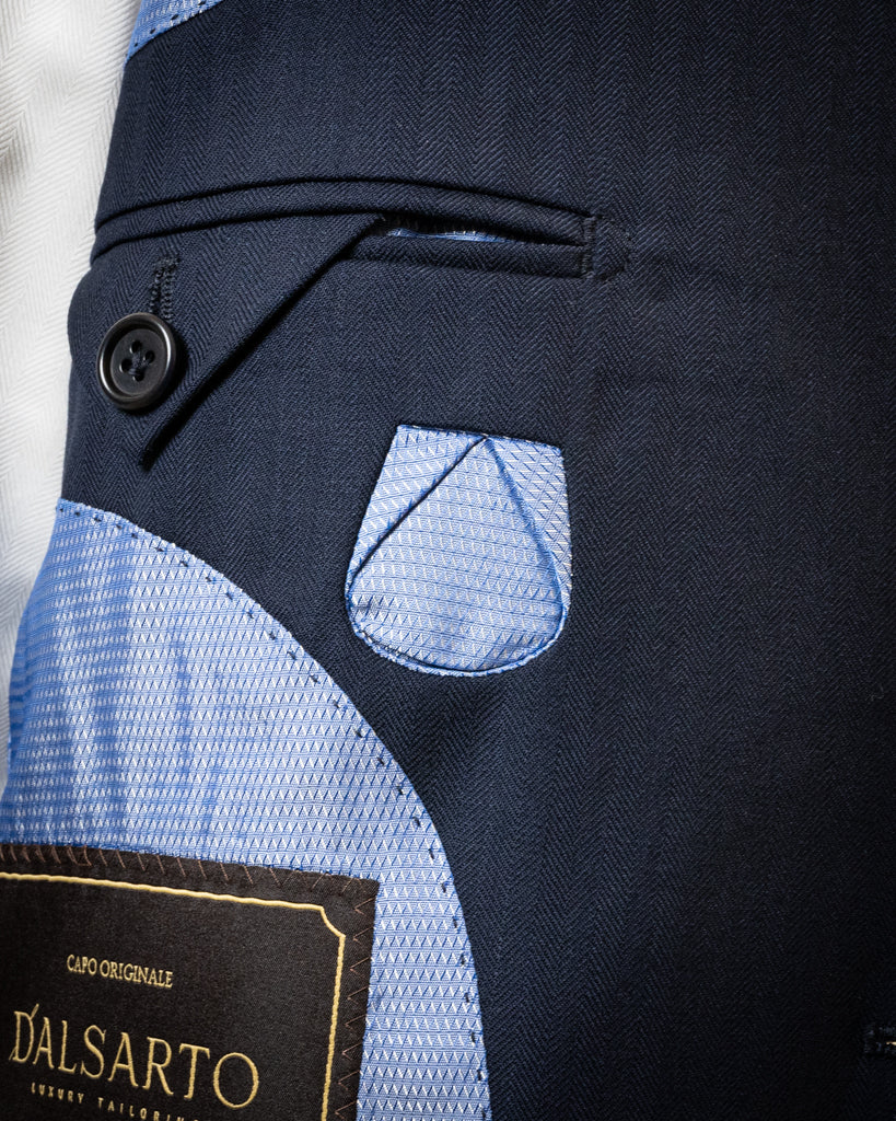 Giotto Light Blue Herringbone Suit