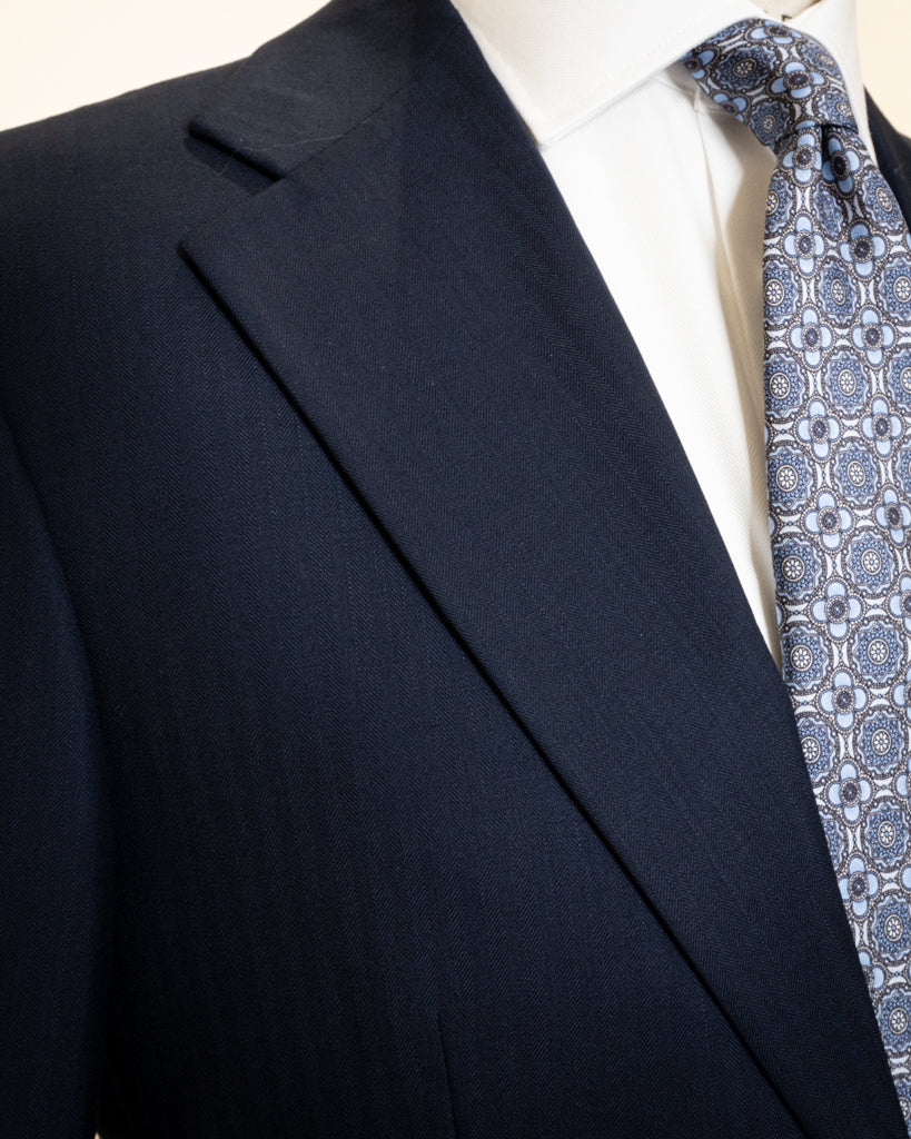 Giotto Light Blue Herringbone Suit