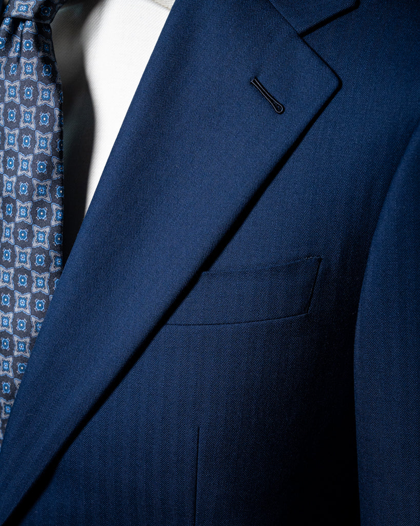Giotto Light Blue Herringbone Suit