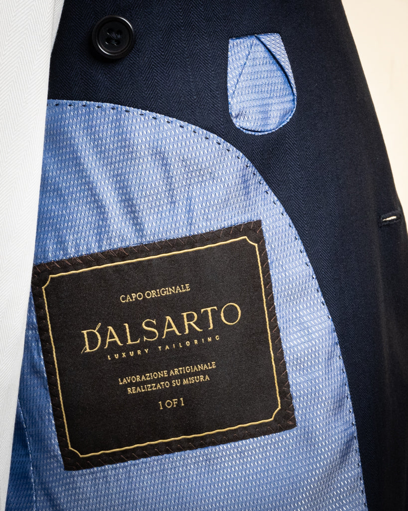 Giotto Light Blue Herringbone Suit