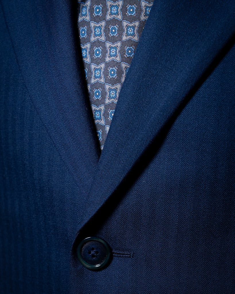 Giotto Light Blue Herringbone Suit