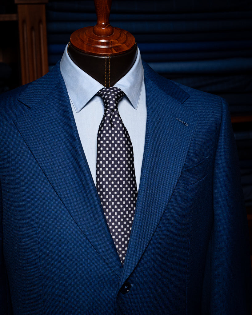 Abito Giotto Occhio Di Pernice Blu Chiaro