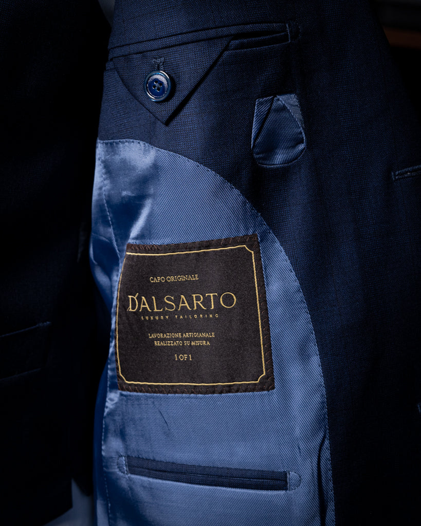 Giotto Blue Glencheck Suit with Vest