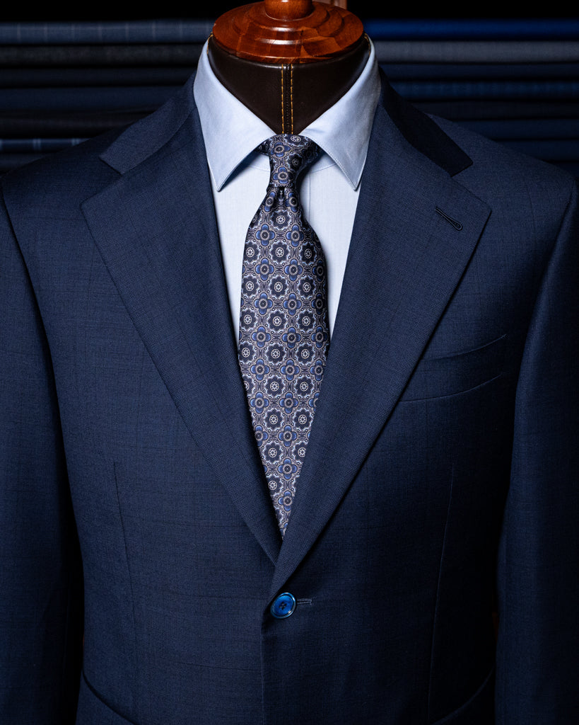 Giotto Blue suit with Micro Checks