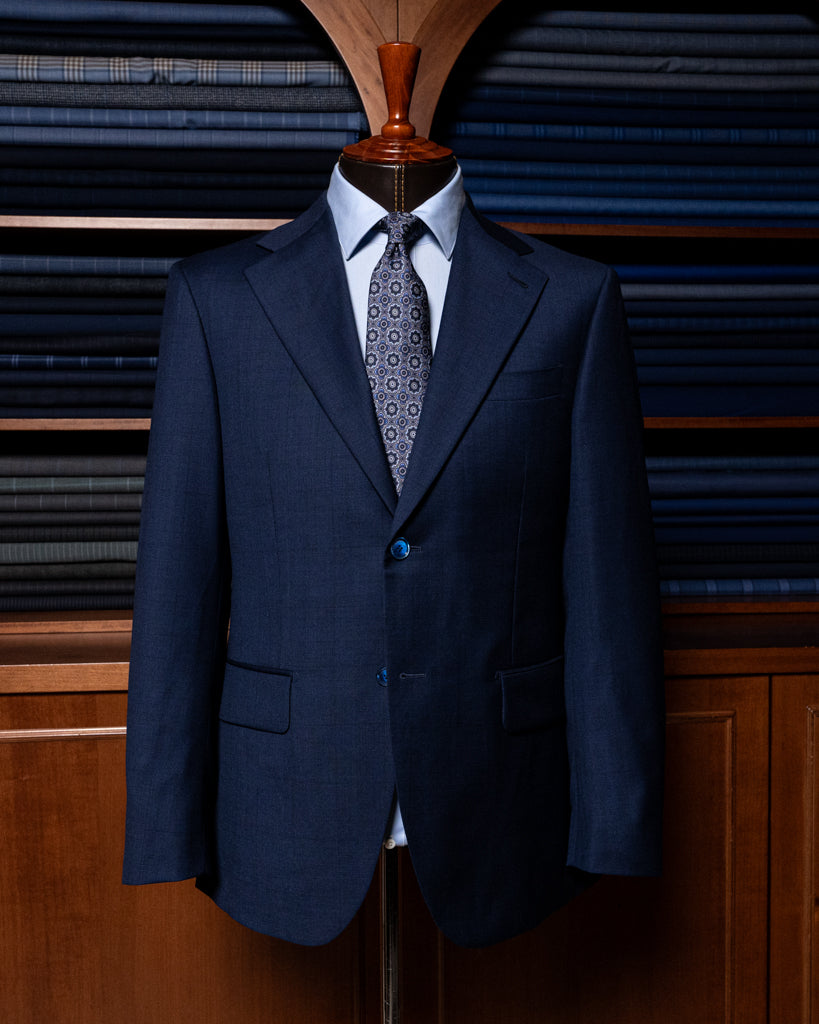 Giotto Blue suit with Micro Checks