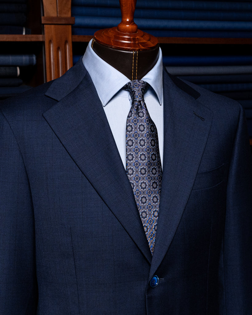 Giotto Blue suit with Micro Checks