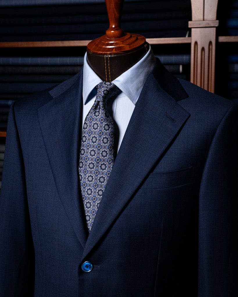 Abito Giotto Blu con Micro Quadri