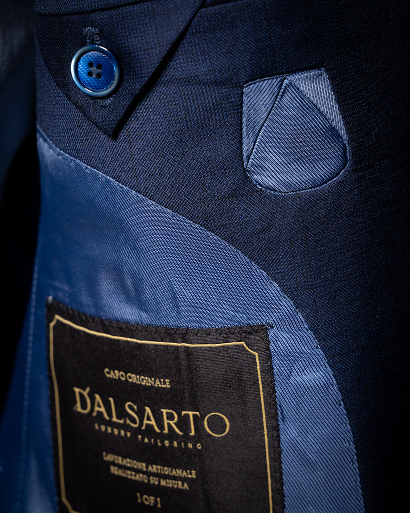 Abito Giotto Blu con Micro Quadri